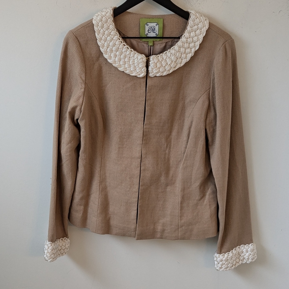Elizabeth McKay Women's Tan Gold Lady Rope Jacket Quiet Luxury Preppy Derby